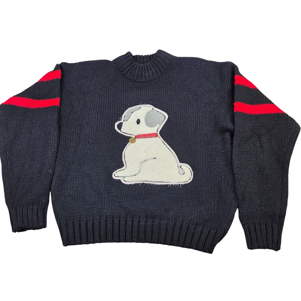 Golden Touch Puppy Sweater Womens L Take Me Home Dog Patch Knit Vintage